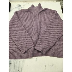 Like Love Turtle Neck Half Zip Purple Sweater Size Medium